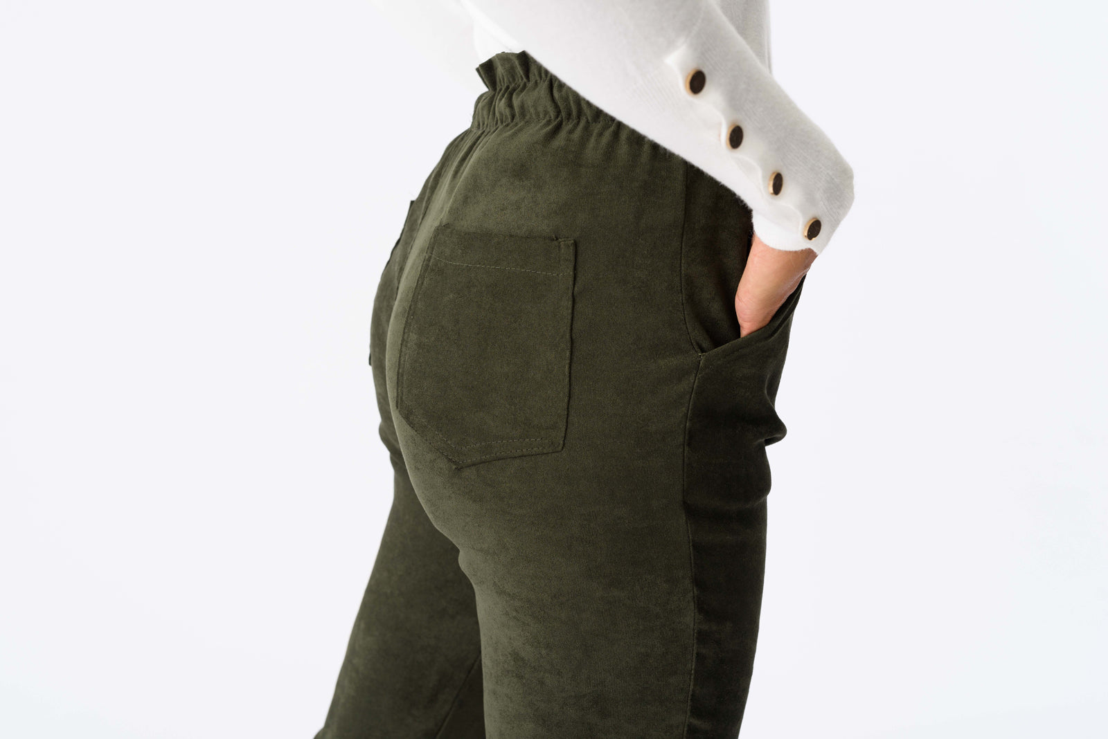 Pantalón de Gamuza Verde | Pantalones | Viviana Méndez - Pantalón de Gamuza Verde - Viviana Méndez