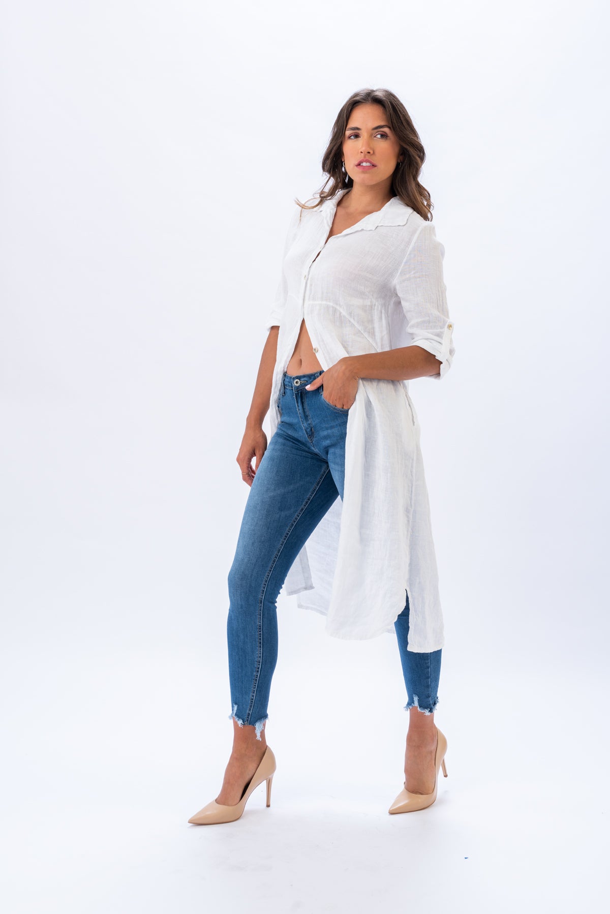 Camisola de Lino Regina Blanca | Blusas, Camisas y Remeras | Viviana Méndez - 