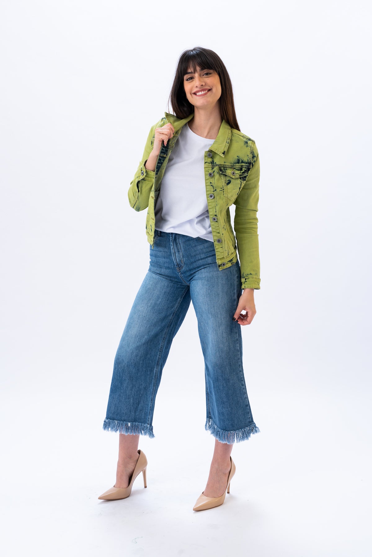 Campera Jeans Tie Verde | Blazer y Camperas | Viviana Méndez - Campera Jenas Tie Mostaza - Viviana Méndez