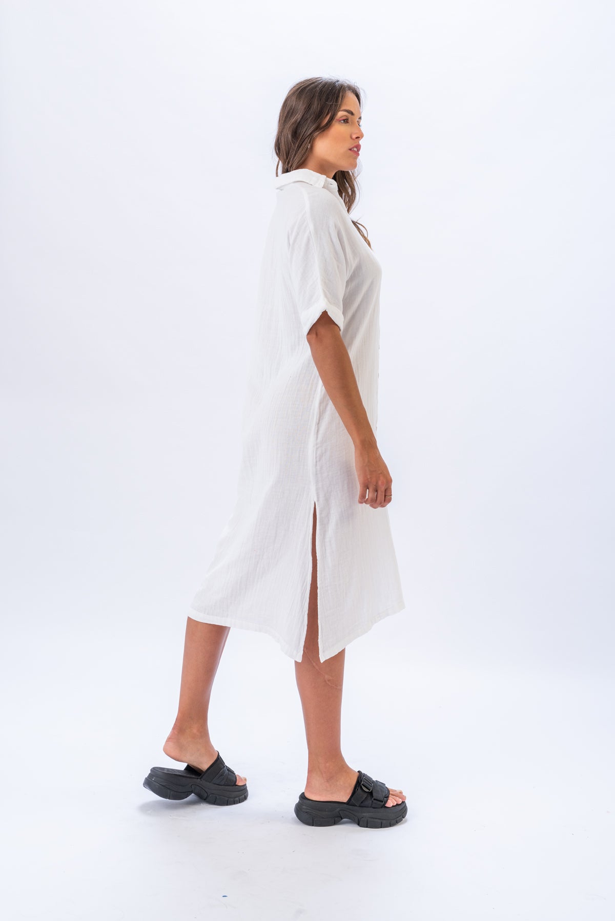 Camisa Larga Cotton Gauze Blanco | Blusas, Camisas y Remeras | Viviana Méndez - 