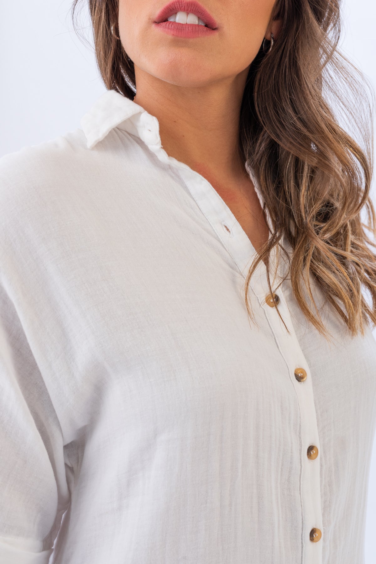 Camisa Larga Cotton Gauze Blanco | Blusas, Camisas y Remeras | Viviana Méndez - 
